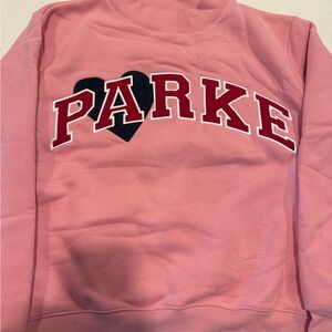New Parke Jean Heart Varsity Mockneck Size L/XL